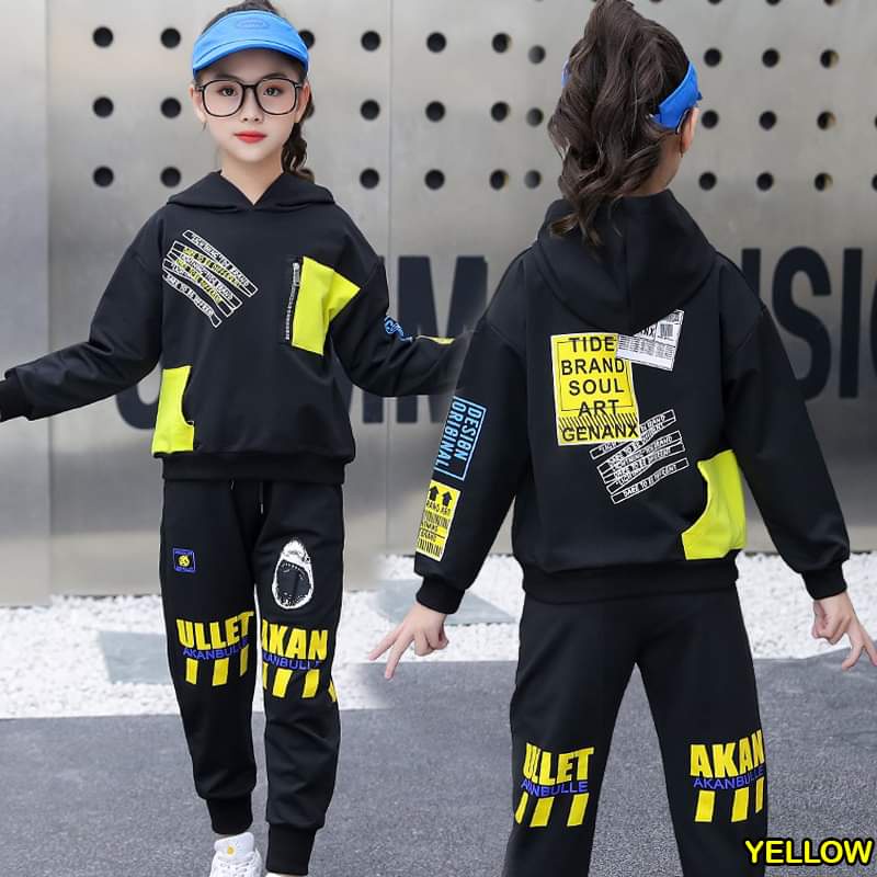 Setelan Anak Perempuan Hoodie Sporty