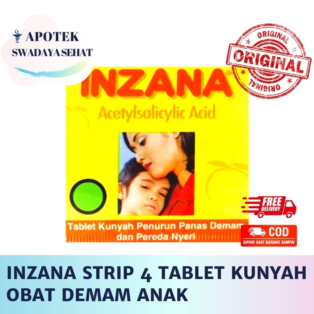 INZANA Strip 4 Tablet Kunyah Anak - Penurun Demam Anak Balita