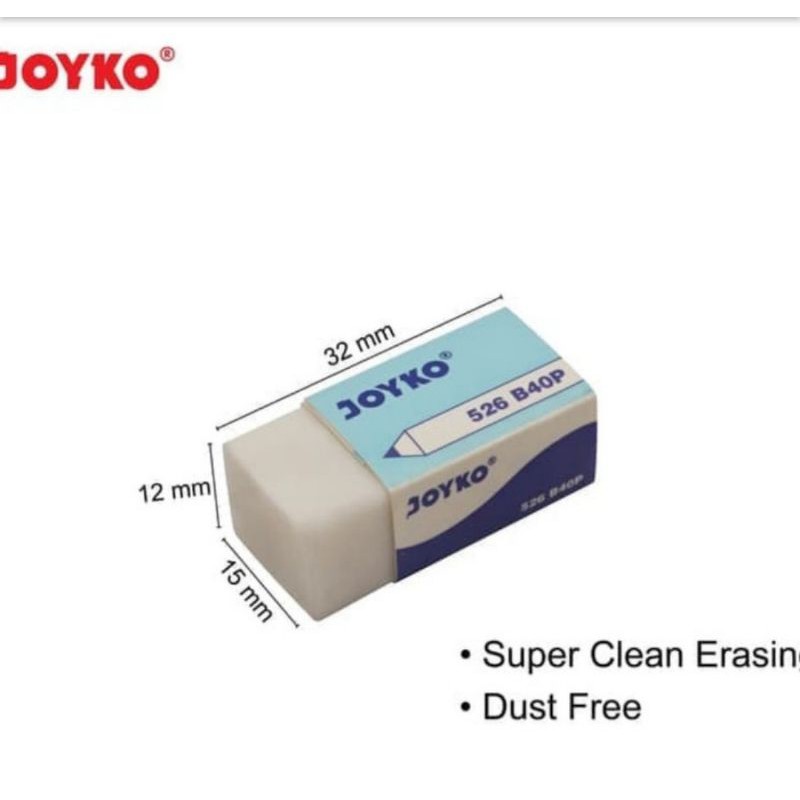 

Eraser/Penghapus Joyko 526-B40P Kecil Putih (1pcs)