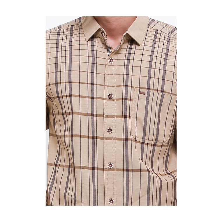 BAJU KEMEJA PRIA CARDINAL ORIGINAL CASUAL LENGAN PENDEK COKLAT CA02