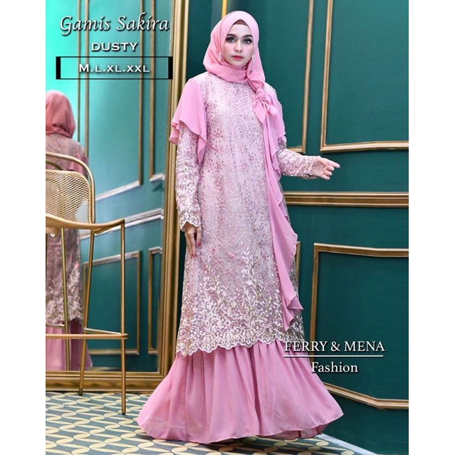 REALPICT GAMIS TULE MODERN//GAMIS SAKIRA/FASHION MUSLIM/GAMIS PESTA TERMURAH