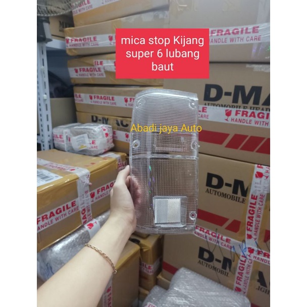 Mika stop kijang super 6 lubang baut warna clear / Mica stop kijang super clear / kaca lampu belakan