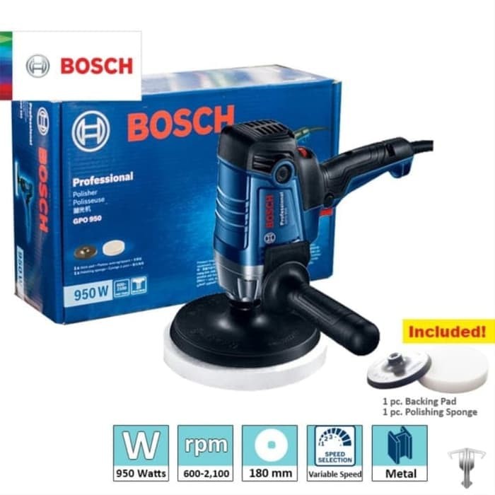 Bosch GPO 950 Polisher - Mesin Poles Mobil 7 Inch 950 W