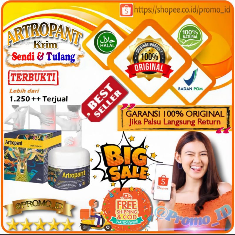 Promo_id Artropant Ori Cream Asli 100% Original isi 50ml Mengobati Nyeri Sendi dan Pengapuran Tulang