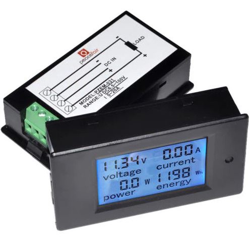 Voltmeter Amperemeter Watt meter Energy meter 4in1 DC 20A 6.5-100V