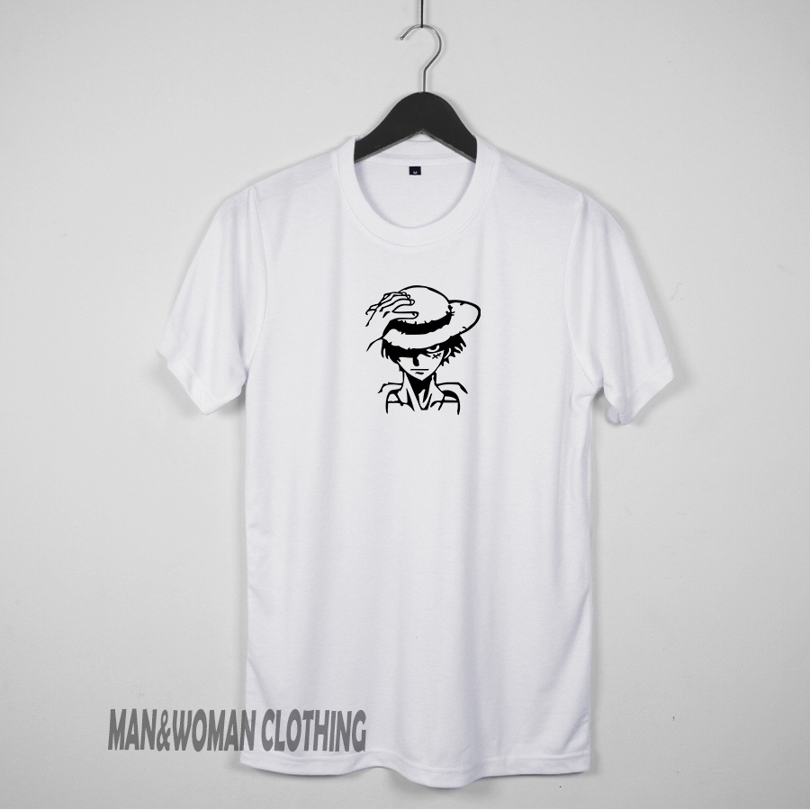 Kaos Pria Luffy mugiwara Baju oblong dewasa Kaos lengan pendek