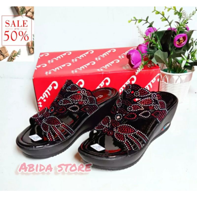 Wedges Calbi Wanita Casual Terlaris Sandal Wanita Terbaru Kekinian 2022 Sandal Cewek Murah