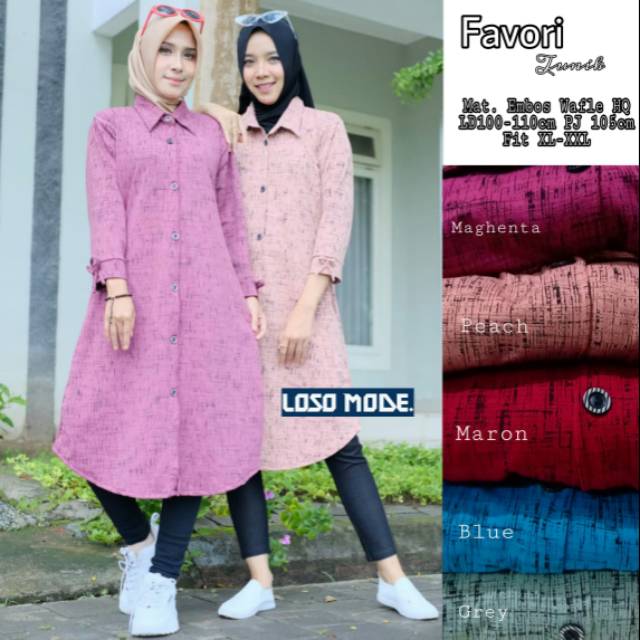 Loso mode Pavori tunik mat emboss waffle ld 110