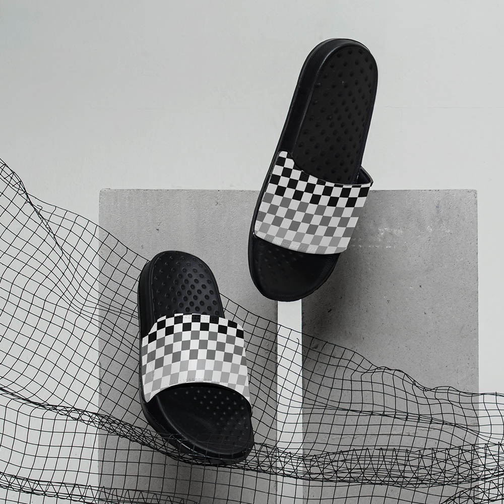HEXA GREY ORIGINAL x FOOTSTEP Sandal Casual Abu-Abu Pria Sendal Slide Jalan Santai Harian Slippers Hangout Main Lebaran Slop Karet Anti Slip Premium Slip On Remaja Dewasa Flip Flop Kerja Formal Sport Footwear Big Size Jumbo Ukuran Besar 44 Keren Kekinian