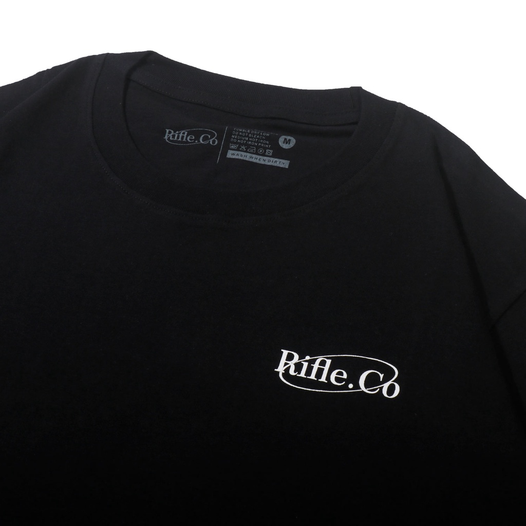Rifle.co T-shirt Hitam kaos hitam oversize between kaos distro terbaru