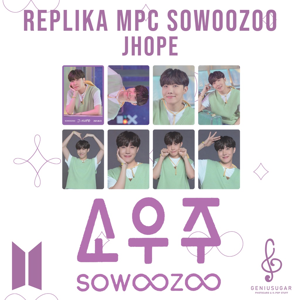 [REPLIKA BTS] PHOTOCARD MPC SOWOOZOO JHOPE HOSEOK UNOFFICIAL