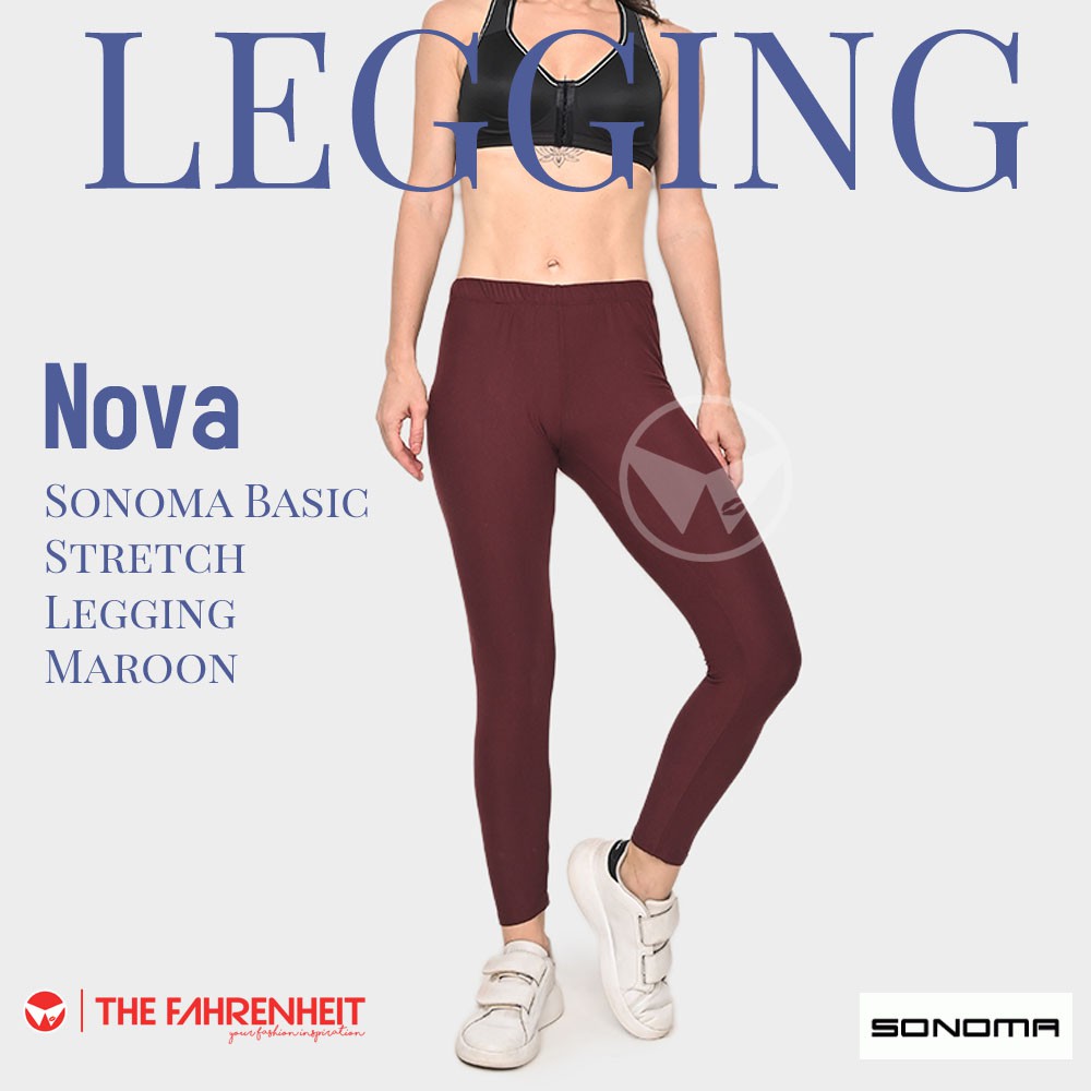 The-Fahrenheit Nova Sonoma Basic Stretch Legging - Maroon