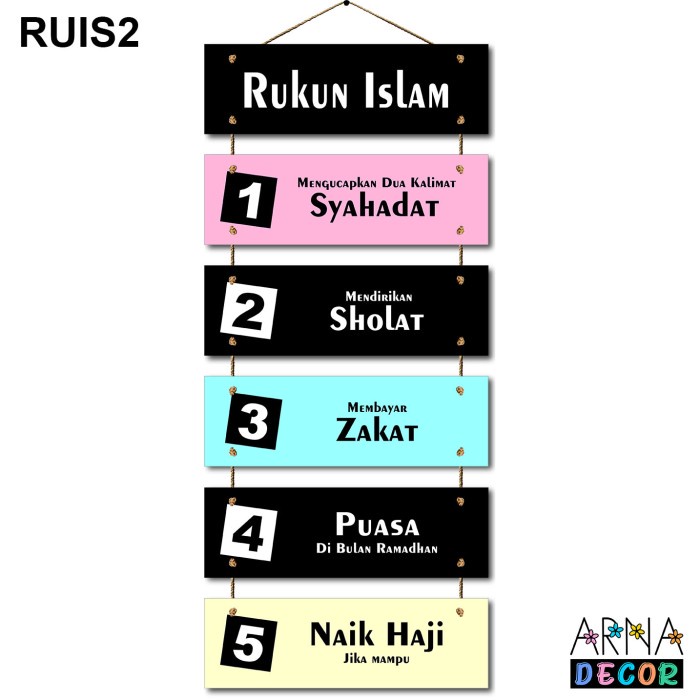 Jual Hiasan Dinding Gantung Rukun Islam - Ruis2