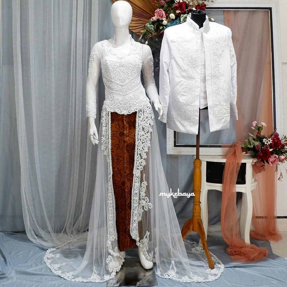 Sepasang Kebaya Akad Nikah Tulle Payet Kebaya Pernikahan Termurah Kebaya Pengantin Modern Part I Shopee Indonesia