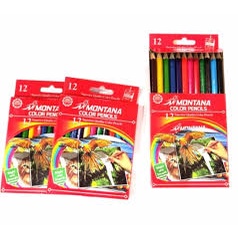 Pensil Warna Montana Pendek / Pencil Colour / Pensil Warna Anak Isi 12 Pcs