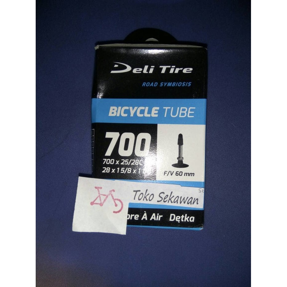 700 x 25/28C , 28 x 1 5/8 x 1 2/8 Ban Dalam Sepeda Fixie Deli F/V 60 m