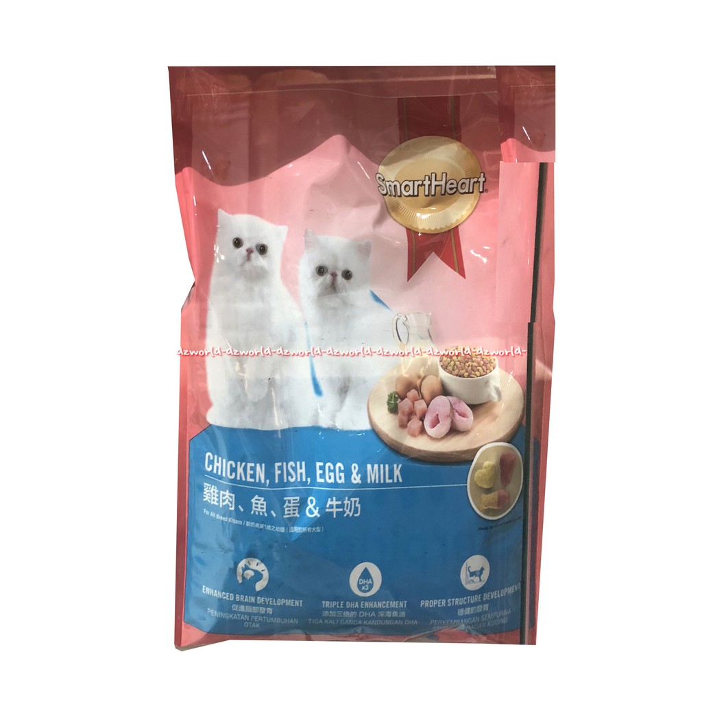 Smartheart Chicken Fish Egg &amp; Milk 450gr Makan Kucing Smart heart dilengkapi dengan minyak ikan Smart Heart