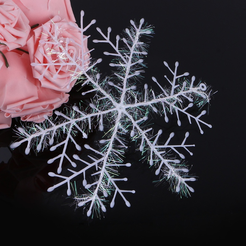 Zzz 3pcs Ornamen Snowflake Putih Pohon Natal Deco Festival Decortion