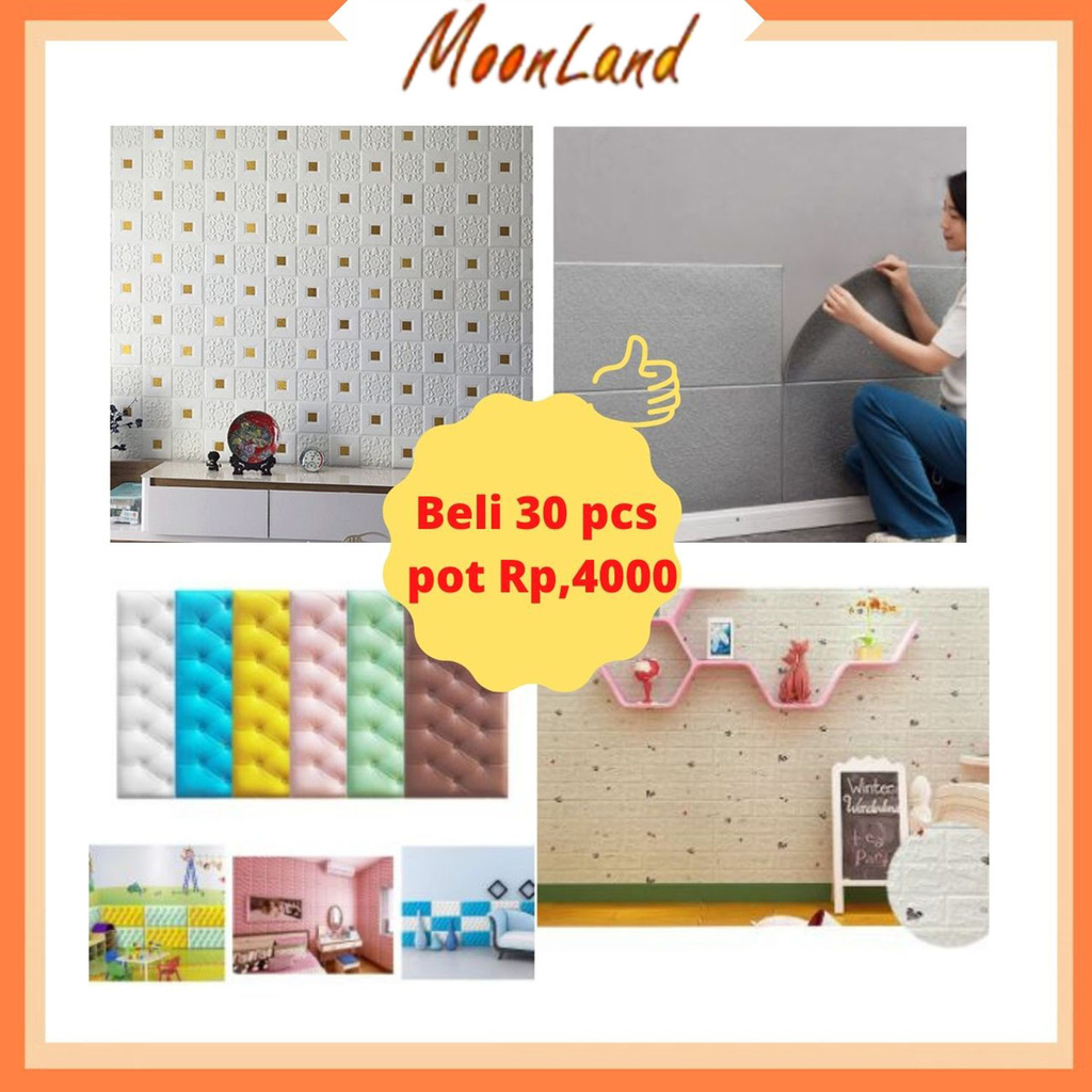 MoonLand  headboard stiker Wallpaper dinding Foam 3D /Sticker Dinding Motif Headboard 514