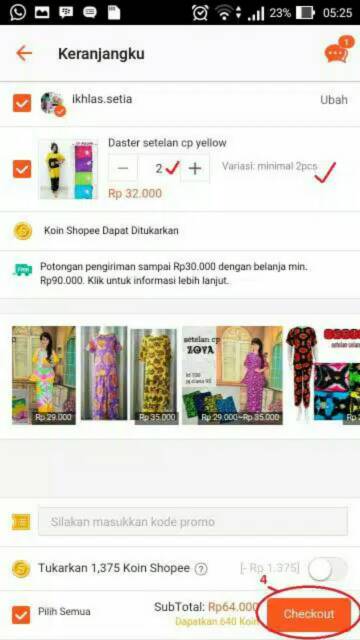 panduan cara order produk dan Daster jumbo acanda