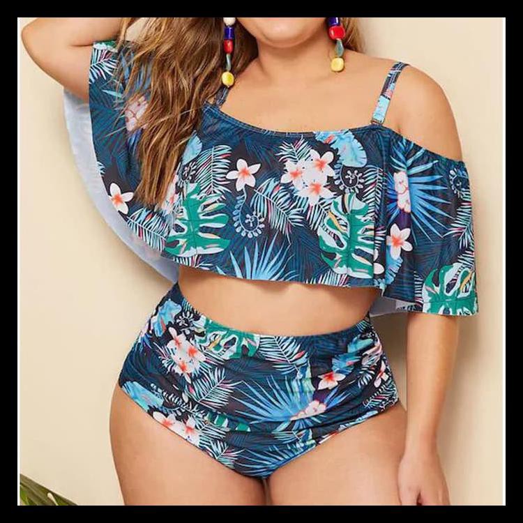 Beachwear Bikini Set Sabrina Off Shoulder Ruffle Big Plus Size