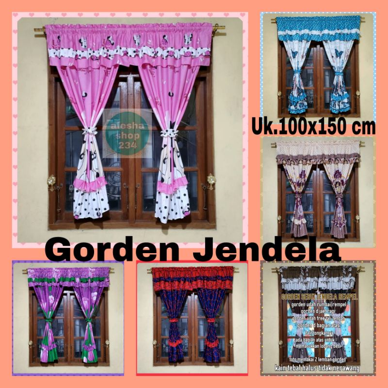 Tirai Gorden Minimalis Rumbai Poni Ukur 100X150CM / Gorden Poni Susun | Gorden Cantik | Gorden Jende