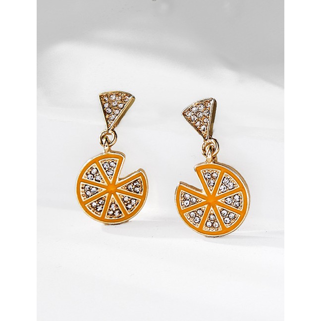 LRC Anting Tusuk Fashion Lemon And Diamond Earrings D91440