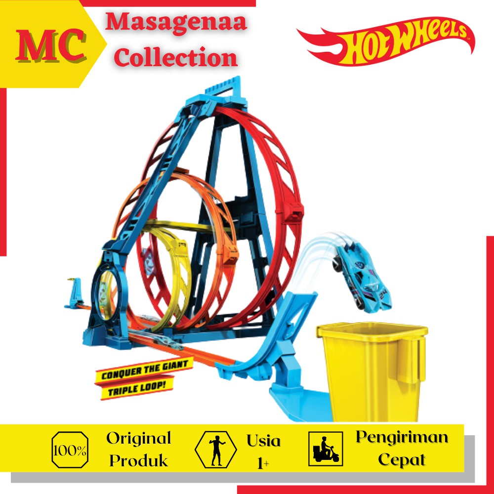 LINTASAN HOT WHEELS TRACK TRIPLE LOOP HOT WHEELS/HOTWHEELS/HOTWHEEL/BUILDER UNLIMITED/ORIGINAL/MURAH