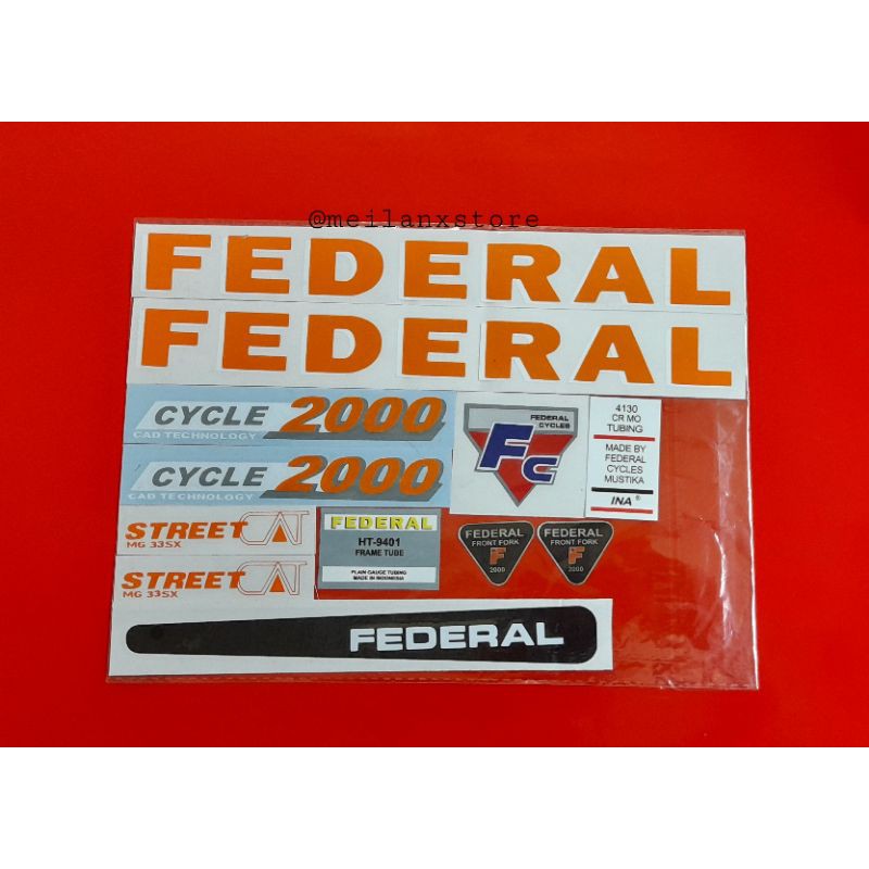 Stiker Sepeda Federal Street cat Mg 33 sx
