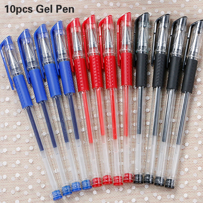 10pcs Pulpen Gel 0.5mm Bentuk Peluru Untuk Pelajar / Kantor / Sekolah