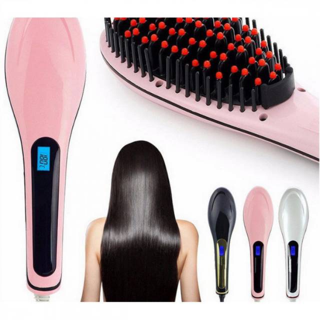 Sisir Catok Pelurus Rambut Ion Elektrik Blow Portable Fast Hair Original