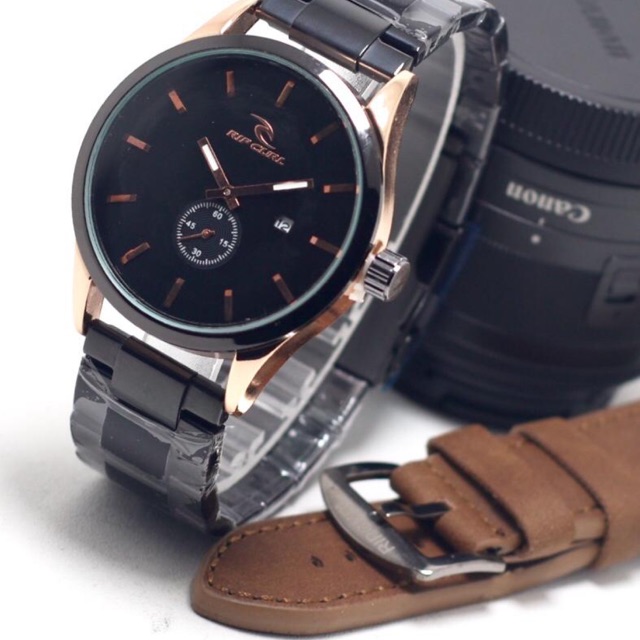 JAM TANGAN PRIA RIPCURL DETIK BAWAH FREE TALI KULIT
