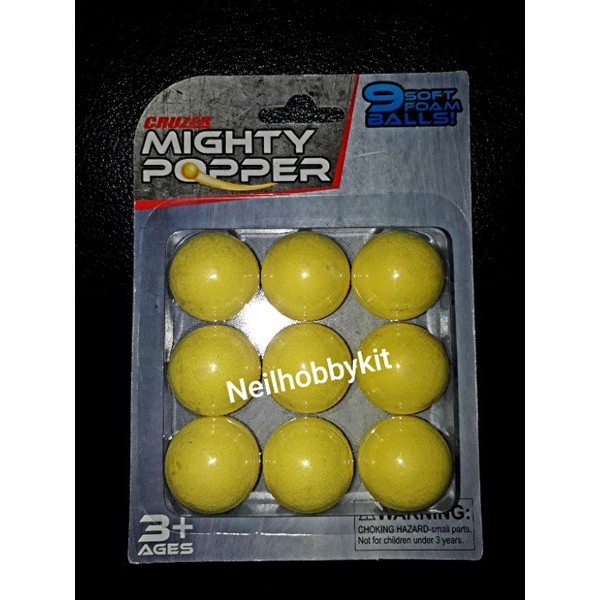 Cruzer Mighty Popper Peluru Busa Refill / Peluru Busa Bulat Murah / Peluru Pistol Busa Bulat /  Pelu