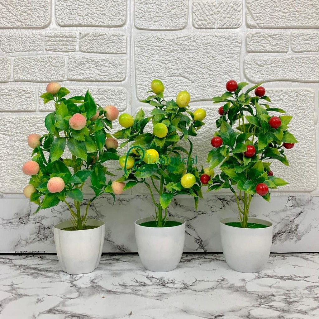 Pohon Buah Tanaman Artificial Plastik Hiasan Dekorasi Rumah