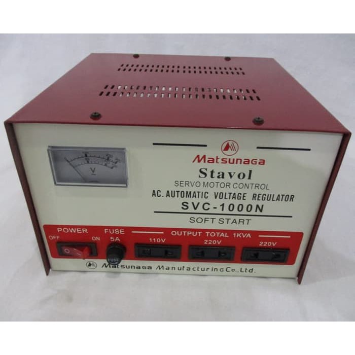 Stabilizer MATSUNAGA Stavol 1000 watt Servo Motor/Soft Start/Regulator