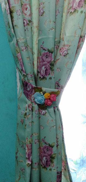 Gordyn Gorden Blackout Shabby Sakura Bolak Balik