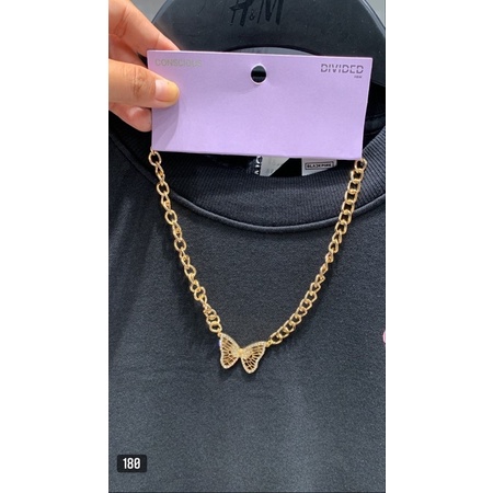 kalung kupu kupu HnM original