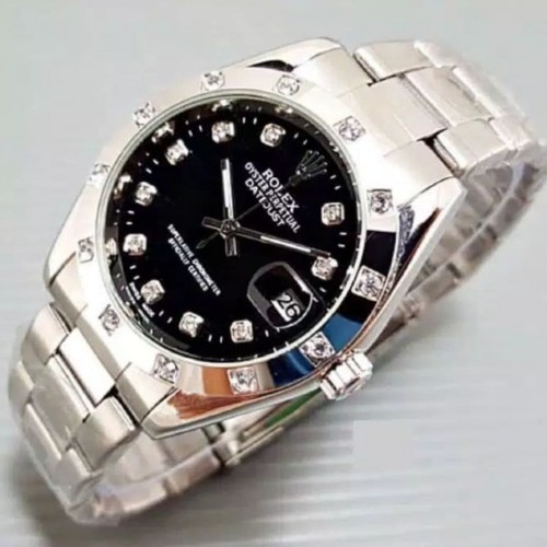 Jam Tangan pria fashion  /arloji cowok Rolex Automatic Diamond Bahan Halus