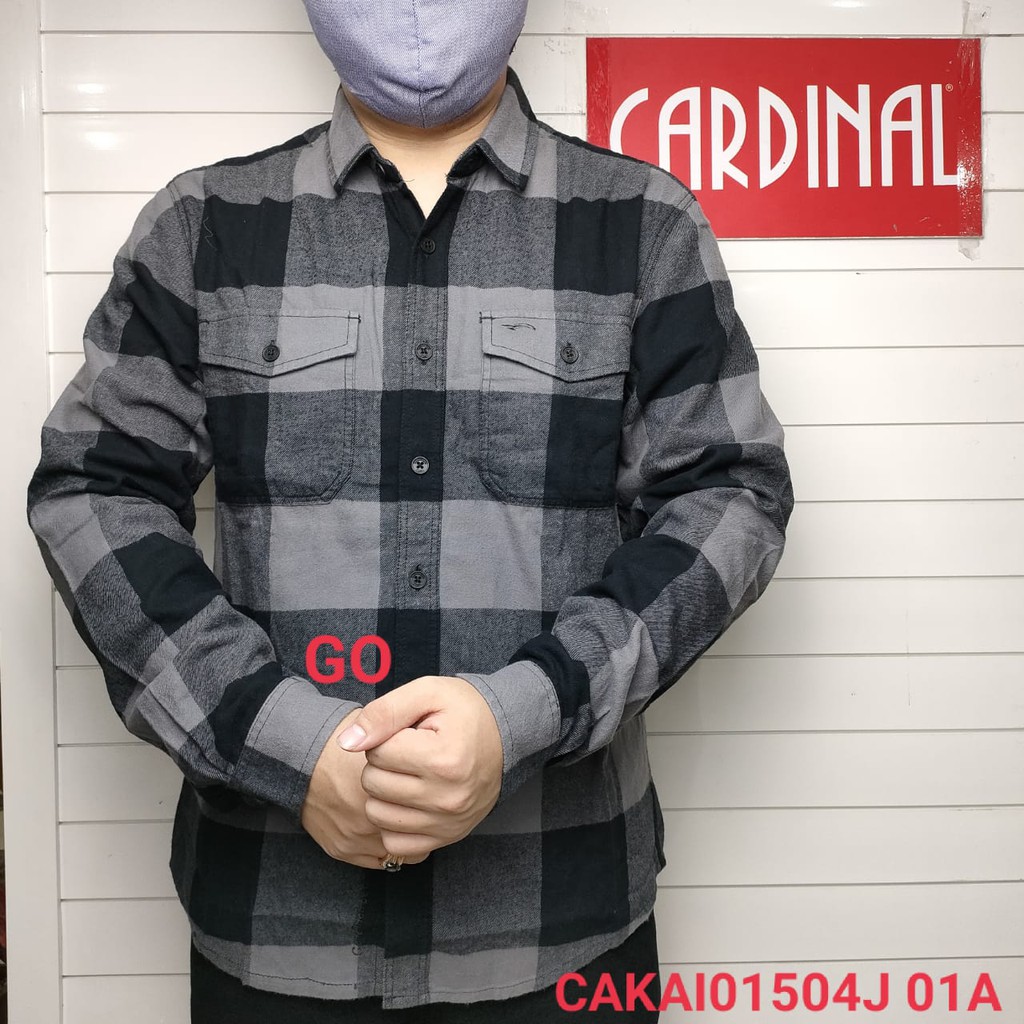 gof CARDINAL KEMEJA JEANS Slimfit Hem Cowok Pakaian Pria Baju Atasan Lengan Panjang Original