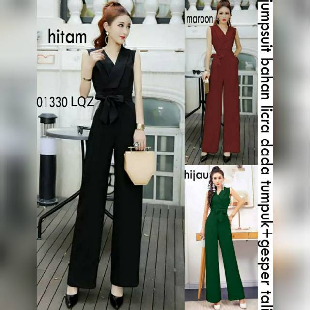 Jumpsuit Import terbaru Jumpsuit kulot panjang 01330 polos