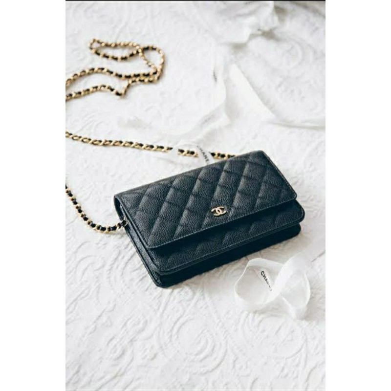 Chanel Wallet on Chair Caviar