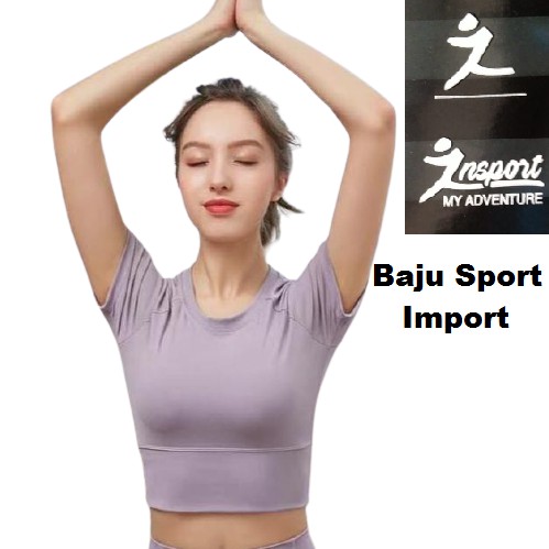 Baju Sport Crop Top Atasan Zumba Gym Yoga / Kaos Senam Sport Crop Top Atasan WSM 610 Insport