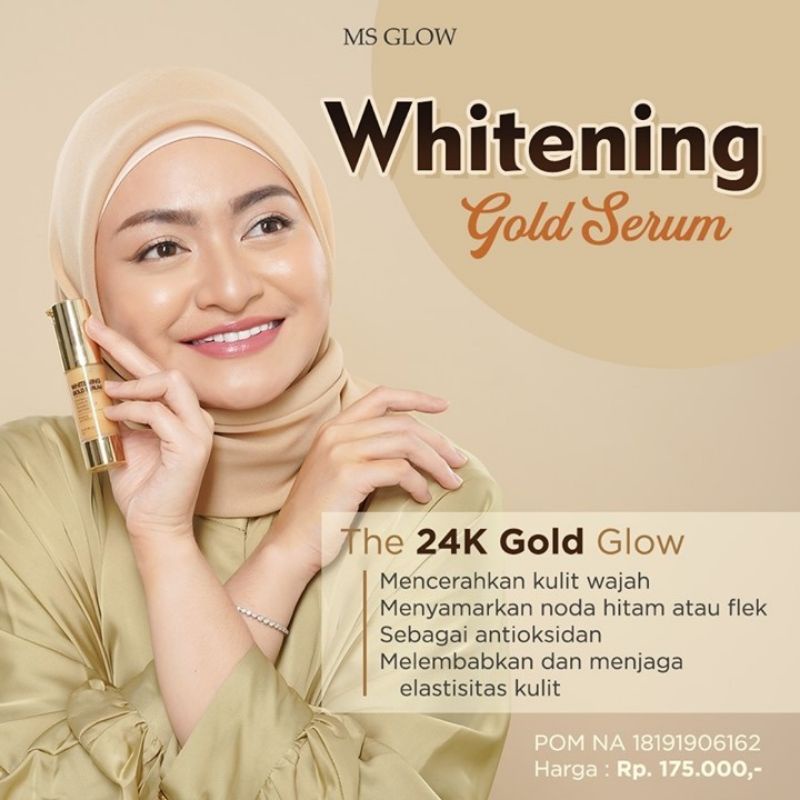 WHITENING GOLD SERUM MSGLOW, SERUM FLEK NODA HITAM SERUM SULTAN ANTI AGING