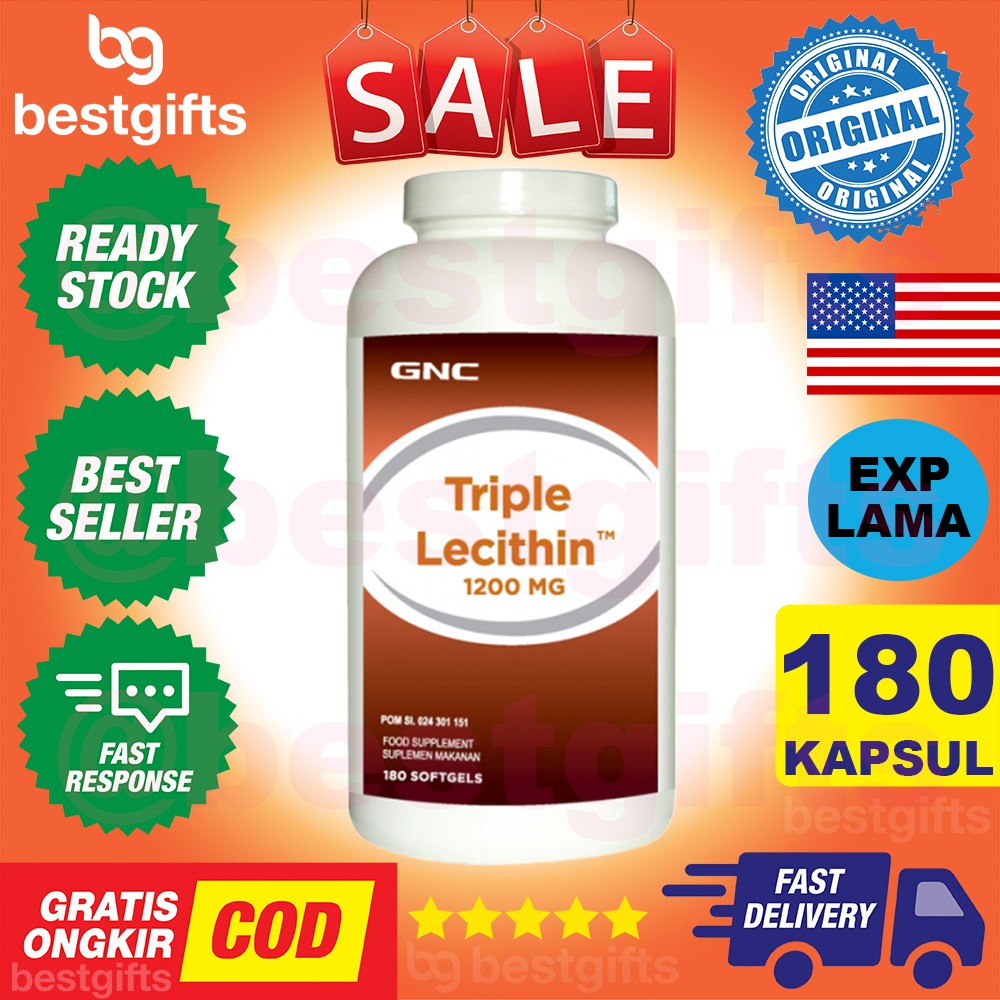 GNC TRIPLE LECITHIN 1200 MG ANTIOKSIDAN IMUNITAS TUBUH KOLESTEROL BATU