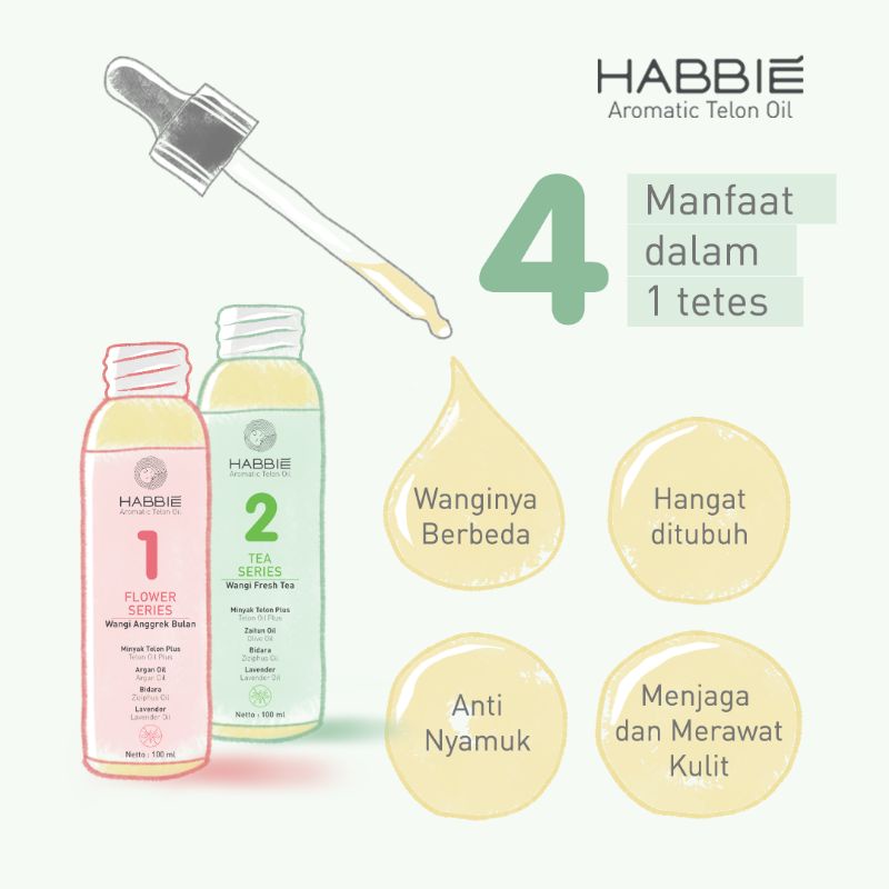 Habbie Aromatic Telon Oil (Tea series) No. 2 Fresh Tea -100ml