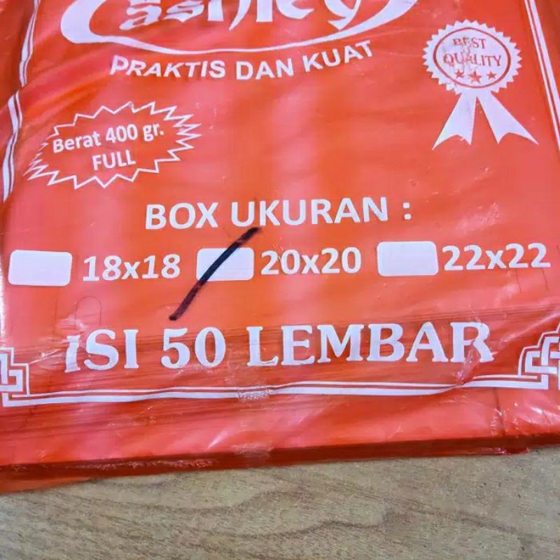 

iDk90 Dus Polos Putih 20 X 20 CM - Kotak Nasi / Kue - ISI 50SET