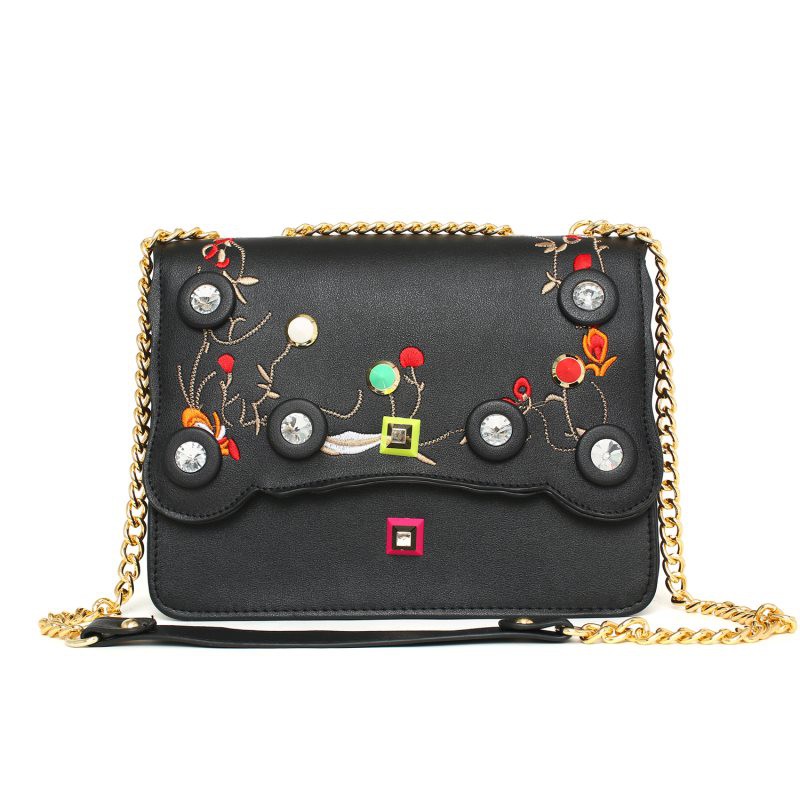 TAS SLEMPANG SATCHEL SLINGBAG BAHU RANTAI HITAM PANJANG WANITA BAGUS