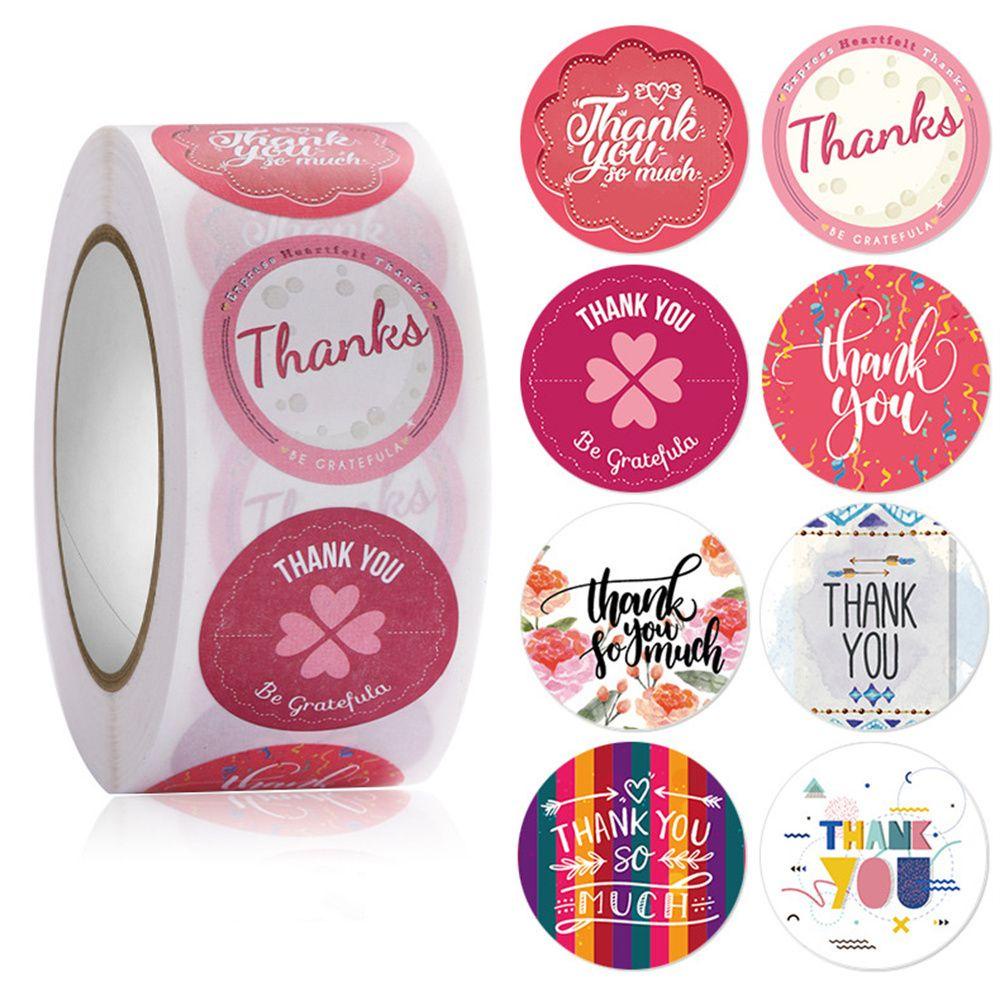 Nanas 500 Pcs/roll Thank You Stiker Wedding Diary 500 Pcs/roll Stationery Stiker Paket Handmade Bunga