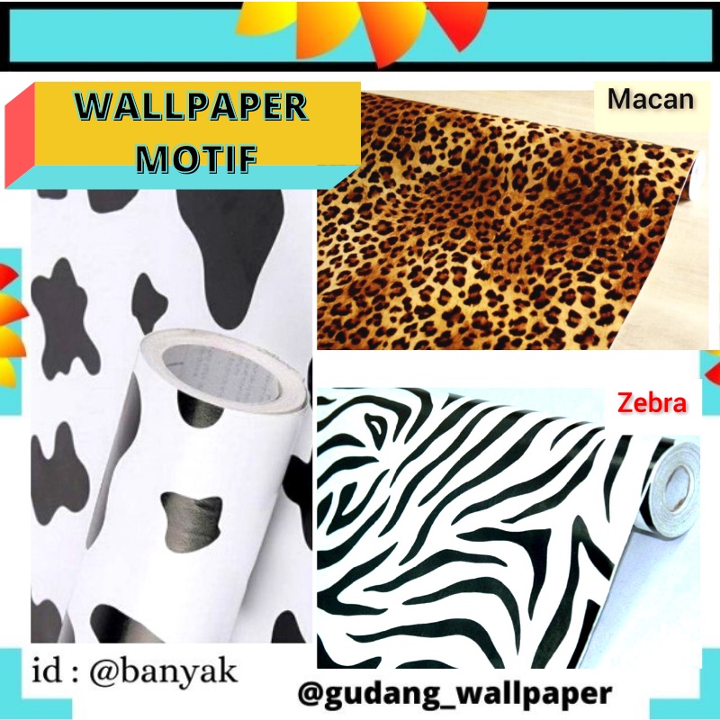 WALPAPER WALLPAPER SETIKER STICKER STIKER WALLSTIKER WALSTICKER DEKORASI DINDING MOTIF MACAN TUTUL LORENG HITAM COKLAT ZEBRA KORAN CREAM KREM SAPI HITAM PUTIH LUCU KEREN MURAH AESTETIK ESTETIK UNTUK KULKAS KAMAR ANAK CEWEK COWOK