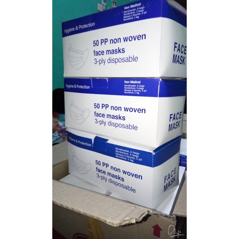Masker Disposable 50 PP Non Woven Mask - 3 Apply Earloop